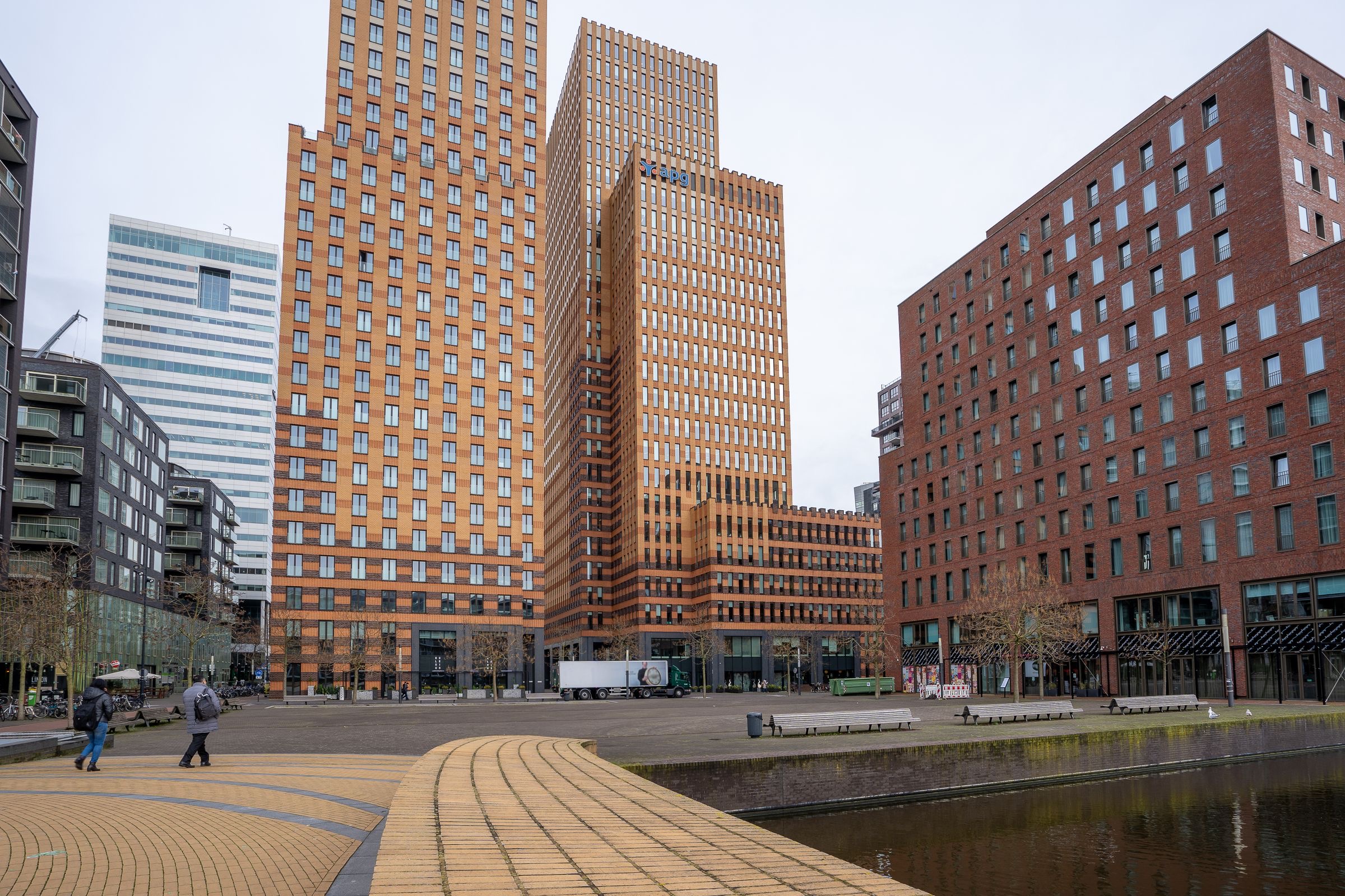 Office towers in an Amsterdam business district, the scale of company a Dutch NV is built for.